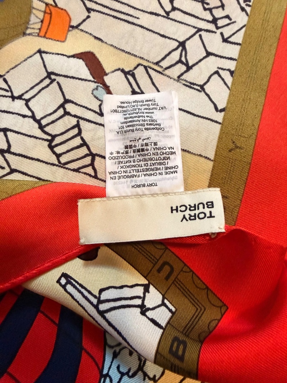 NEW Tory Burch Balloons in the Sky Silk Square Scarf - Picture 11 of 12
